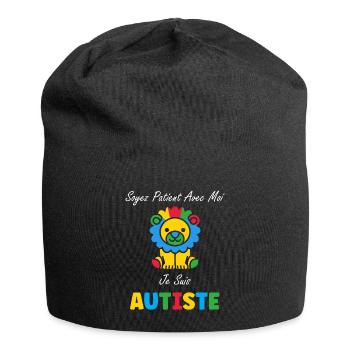 Soyez patient avec moi je suis autiste - Bonnet en jersey - noir - Devant