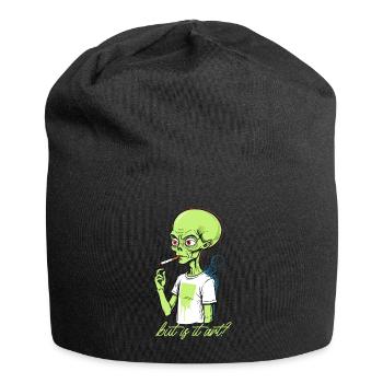 Lustiger Außerirdischer Spruch Aber Ist Es Kunst - Jersey-Beanie - Schwarz - Vorne
