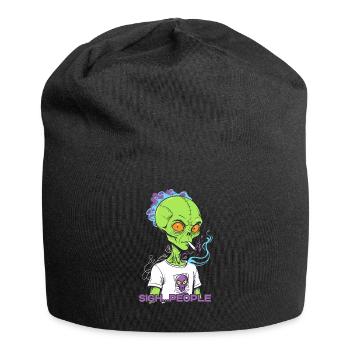 Lustiger Außerirdischer Spruch Zigarettenrauch - Jersey-Beanie - Schwarz - Vorne