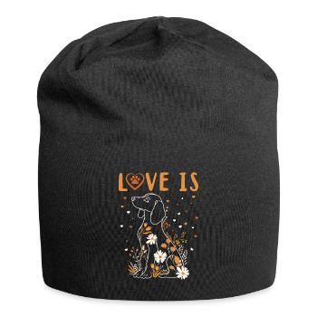 Dachshund Doxie Wiener Dog Breed Love Is - Jersey-Beanie - Schwarz - Vorne