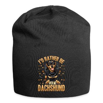 Dachshund Doxie Wiener Dog Breed I´d Rather - Jersey-Beanie - Schwarz - Vorne