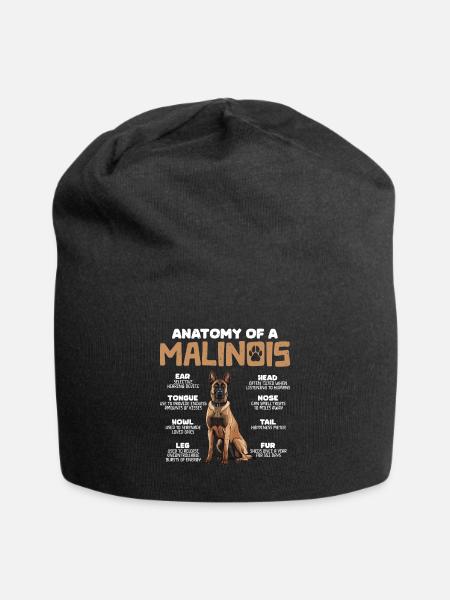 Belgian Shepherd ANATOMY OF A BELGIAN - Jersey Beanie - black