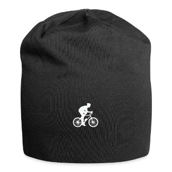 Fahrradfahrer auf der Straße - Jersey-Beanie - Schwarz - Vorne
