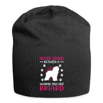 Briard Berger de Brie wife and her Briard - Jersey Beanie - black - Front
