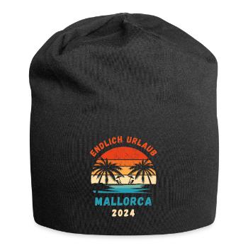 Mallorca Urlaub 2024 Spanien Balearen Idee - Jersey-Beanie - Schwarz - Vorne