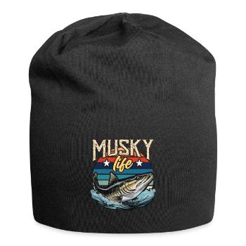 Musky Fishing Musky Life Predatory Fish Fisherman - Jersey Beanie - black - Front