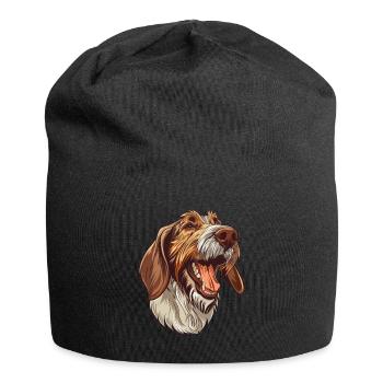 Spinone Italiano | Illustration de dessin animé - Bonnet en jersey - noir - Devant