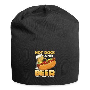 Hot Dogs And Beer That's Why I'm Here Foodie Wiene - Jersey-Beanie - Schwarz - Vorne