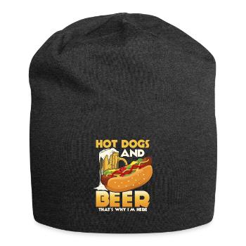 Hot Dogs And Beer That's Why I'm Here Foodie Wiene - Jersey Beanie - charcoal grey - Front