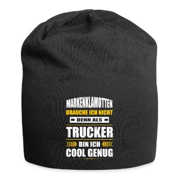 Markenklamotten Brauche Ich Nicht Trucker LKW - Jersey-Beanie - Schwarz - Vorne