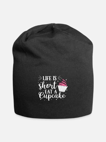 Cupcake Muffin Backen Geschenk - Jersey-Beanie - Schwarz