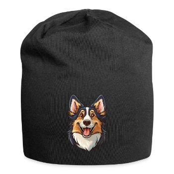 Corgi gallois Pembroke | Illustration de dessin animé - Bonnet en jersey - noir - Devant