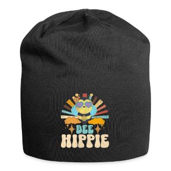 Bee Hippie Biene Peace - Jersey-Beanie - Schwarz - Vorne
