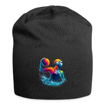 Colorful Water Polo Player Sports - Jersey Beanie - black - Front