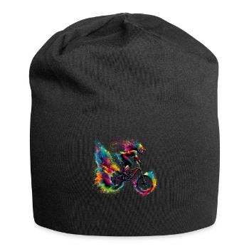 Colorful Cycling Cyclist Mountain Bike Cyclists - Jersey Beanie - black - Front