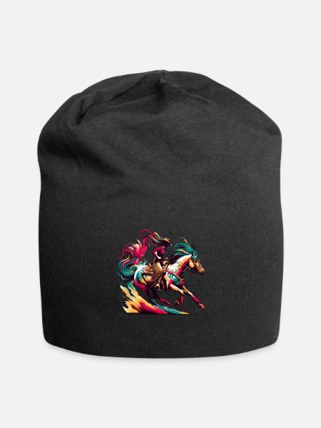 Reiten Reiten Reiten Reitpferde - Jersey-Beanie - Schwarz