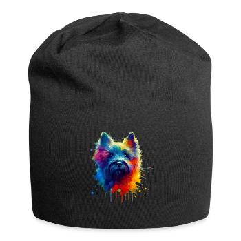 Terriers Terriers Cairn Terrier Splash Art colorés - Bonnet en jersey - noir - Devant