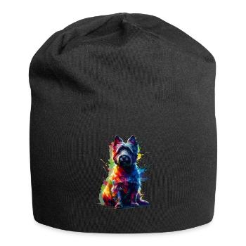 Terriers Terriers Cairn Terrier Splash Art colorés - Bonnet en jersey - noir - Devant