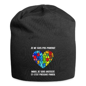 sensibilisation a l'autisme autiste - Bonnet en jersey - noir - Devant