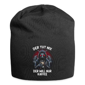Il ne fait rien, il veut juste du café - Bonnet en jersey - noir - Devant