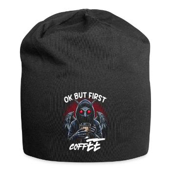 Ok But First Coffee - Jersey-Beanie - Schwarz - Vorne