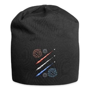 Contrail and Fireworks - Red White and Blue - Jersey Beanie - black - Front