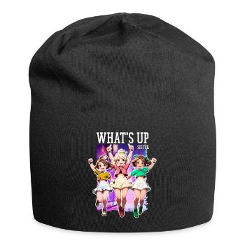 Whats Up Sister Funny Trendy Streamer Cute Girl - Jersey Beanie - black - Front