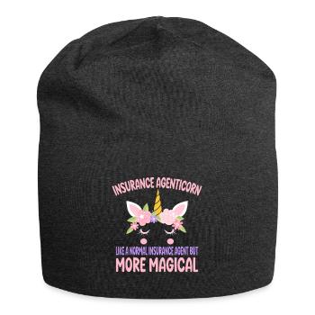 Agent d’assuranceicorne comme un agent d’assurance normal - Bonnet en jersey - charbon - Devant