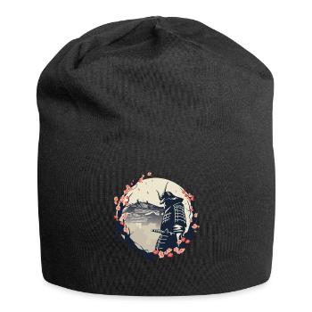 Samurai Cherry Blossoms Japan Japanese - Jersey Beanie - black - Front