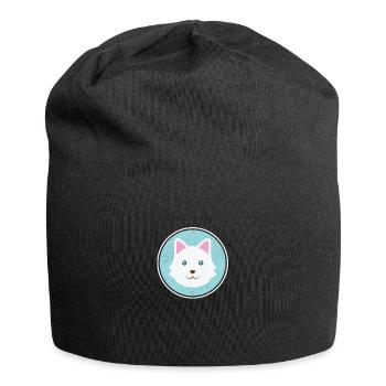niedlicher Hund mit weißem Fell - Jersey-Beanie - Schwarz - Vorne