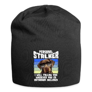 Chien Labrador PERSONAL STALKER JE TE SUIVRAI - Bonnet en jersey - noir - Devant