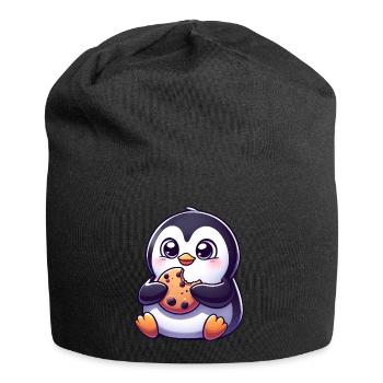 Pinguin Cookie Süßer Nachtisch Keks - Jersey-Beanie - Schwarz - Vorne