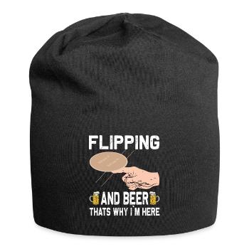 Bierdeckel Umdrehen Spiel - Jersey-Beanie - Schwarz - Vorne