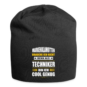 Markenklamotten Brauche Ich Nicht Techniker - Jersey-Beanie - Schwarz - Vorne