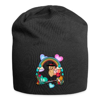 Peanut Peanuts Rainbow Hearts Birthday - Jersey Beanie - black - Front