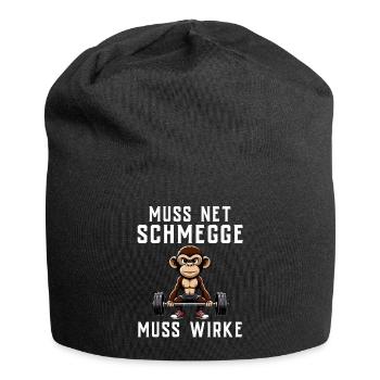 Gym Tshirt Lustig Fitness Workout Fitnessstudio - Jersey-Beanie - Schwarz - Vorne
