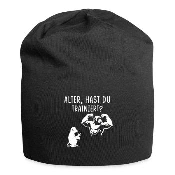 Gym Tshirt Lustig Fitness Workout Fitnessstudio - Jersey-Beanie - Schwarz - Vorne