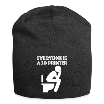 Jeder ist ein 3D-Drucker | lustige Sprüche - Jersey-Beanie - Anthrazit - Vorne