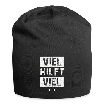 Gym Tshirt Lustig Fitness Workout Fitnessstudio - Jersey-Beanie - Schwarz - Vorne