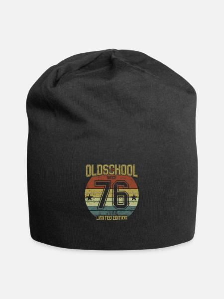 June 1976 - Geburtstag im Juni Oldschool - Jersey-Beanie - Schwarz