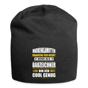 Markenklamotten Brauche Ich Nicht Bauzeichner - Jersey-Beanie - Schwarz - Vorne
