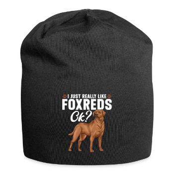 Fuchsroter Labrador Retriever Fox Red Labrador - Jersey-Beanie - Schwarz - Vorne