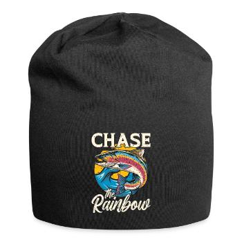 Chasse à la truite Le tournoi de pêche arc-en-ciel - Bonnet en jersey - noir - Devant