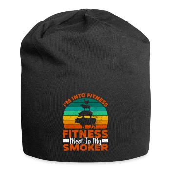 Grillen I'M INTO FITNESS MEAT IN MY SMOKER Lustig - Jersey-Beanie - Schwarz - Vorne