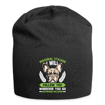 Bouledogue Français Drôle PERSONAL STALKER - Bonnet en jersey - noir - Devant