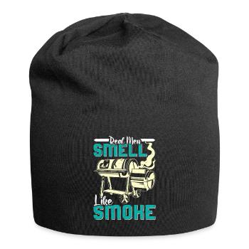 Meat Lover REAL MEN SMELL LIKE SMOKE Funny - Jersey Beanie - black - Front