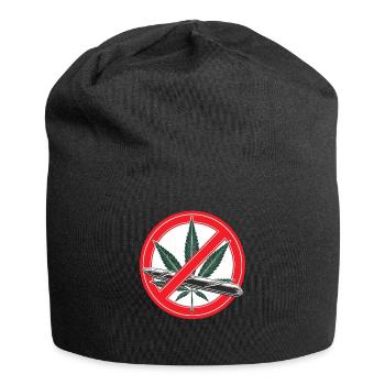 Cannabis Marihuana Verbotsschild - Jersey-Beanie - Schwarz - Vorne