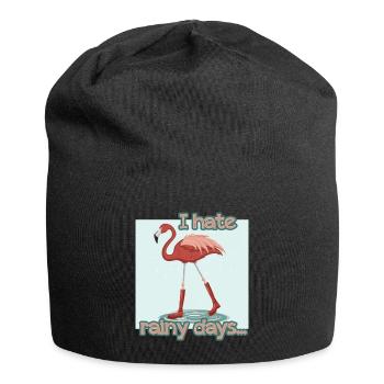 FLAMANT ROSE- PLUIE- RÉTRO - Bonnet en jersey - noir - Devant