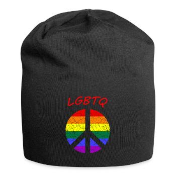 Peace Love LGBTQ CSD - Jersey-Beanie - Schwarz - Vorne