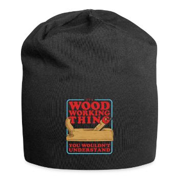Holzarbeiten Schreiner Tischler Bastler Geschenk - Jersey-Beanie - Schwarz - Vorne